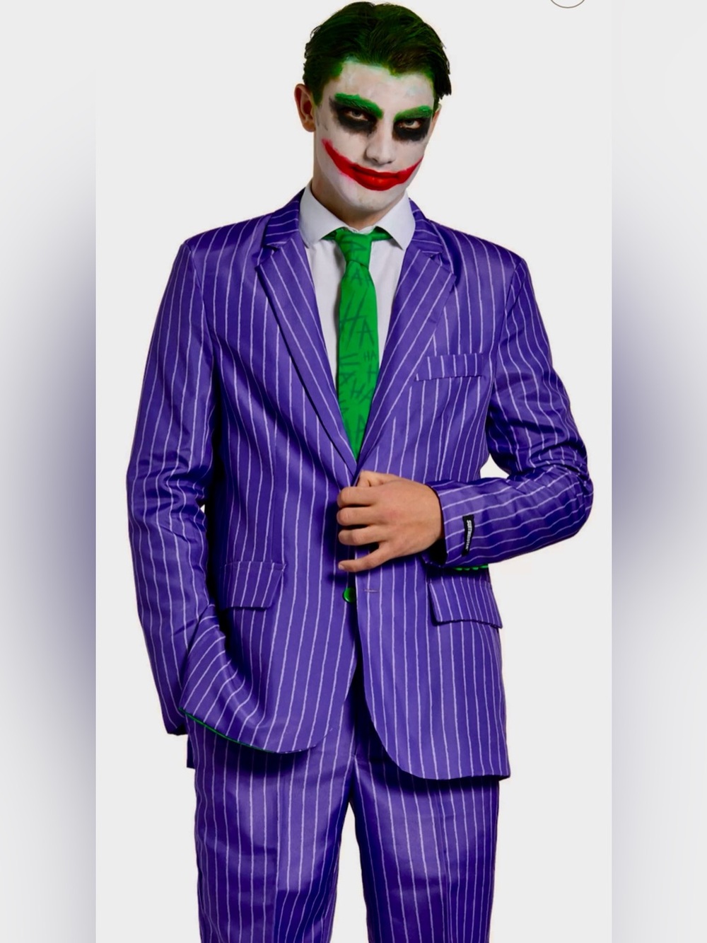 Spirit Halloween Costume DC Comics Purple Green Joker 2 Pc Mens Suit